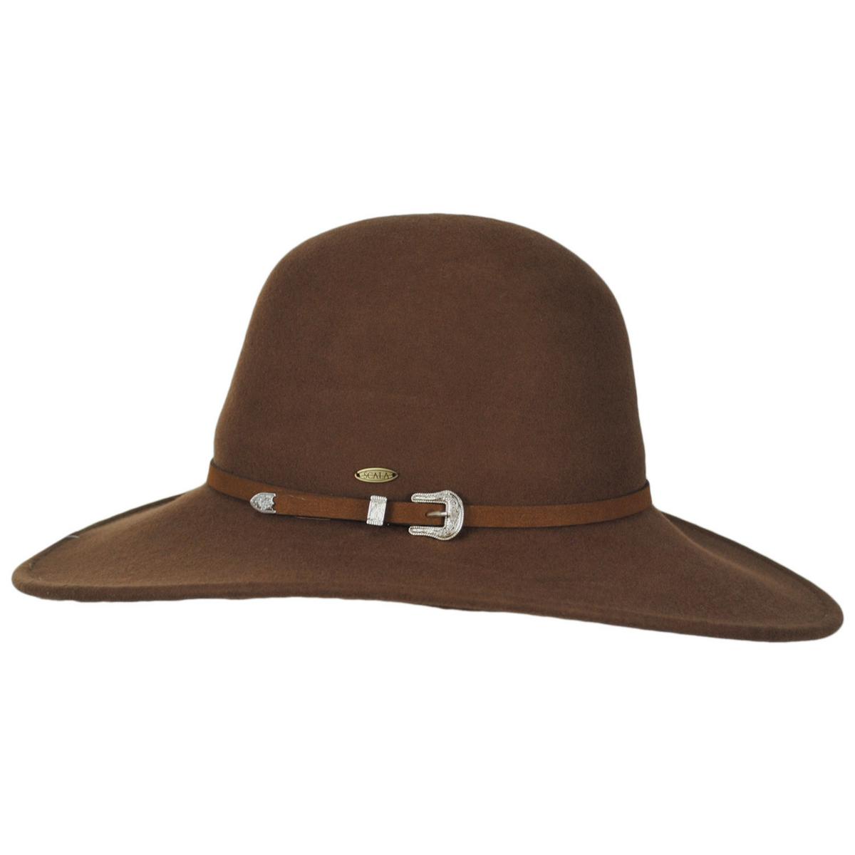 Scala | Meiomi Wool Felt Swinger Hat | 123500 | profile | PECAN