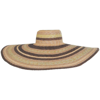 Milan Stripe Wide Brim Wheat Straw Sun Hat