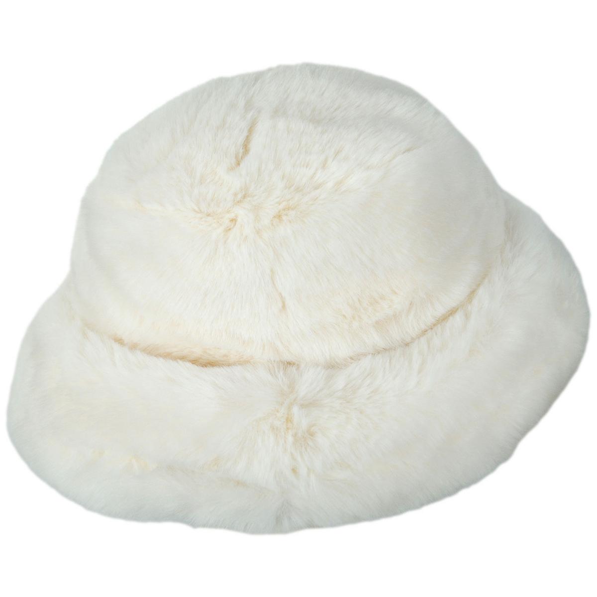 BRIXTON HATS | Dion Faux Fur Winter Bucket Hat | 185556 | profile | OFF WHITE