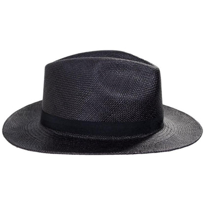 Bigalli | Dante Panama Straw Fedora Hat | 129248 | profile | BLACK