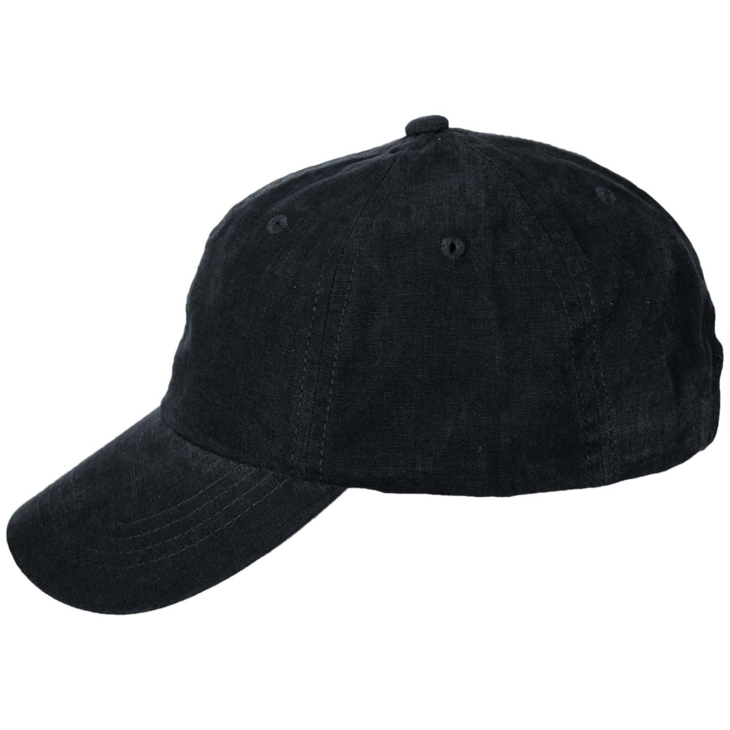 Dorfman Pacific | Washed Cotton Baseball Cap Dad Hat | 200188 | profile | BLACK