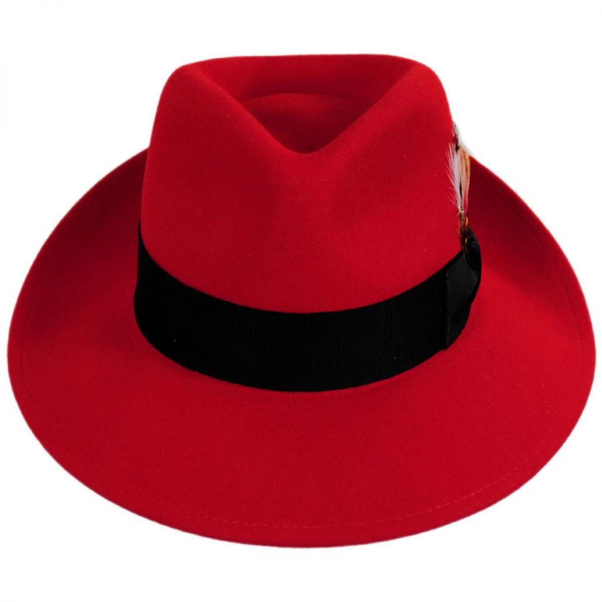 Bailey 1922 | Packable Wool LiteFelt Fedora Hat  | 130003 | front | RED