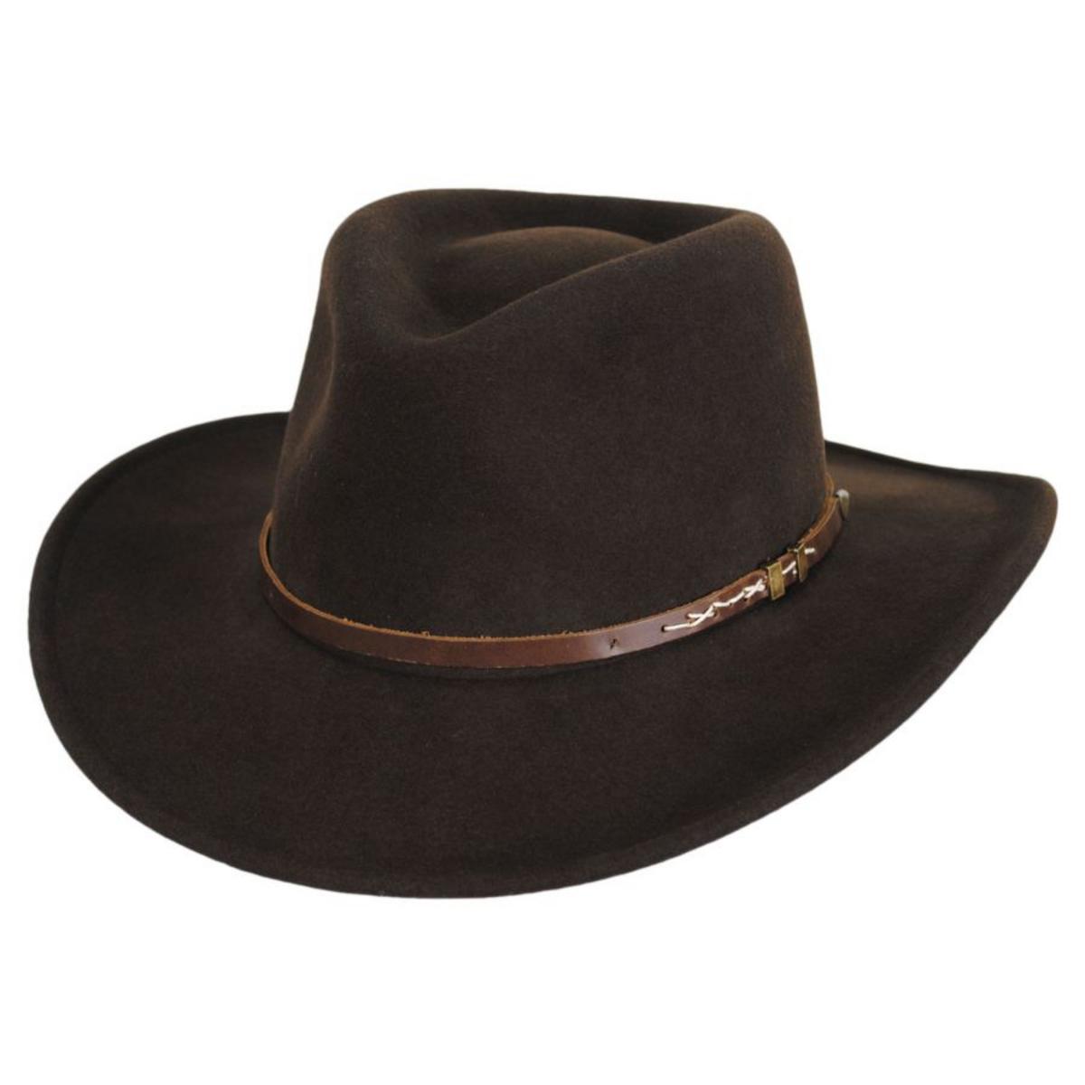 Bailey Western | Calaway Crushable LiteFelt Wool Outback Hat | 130387 | lead | DARK OLIVE