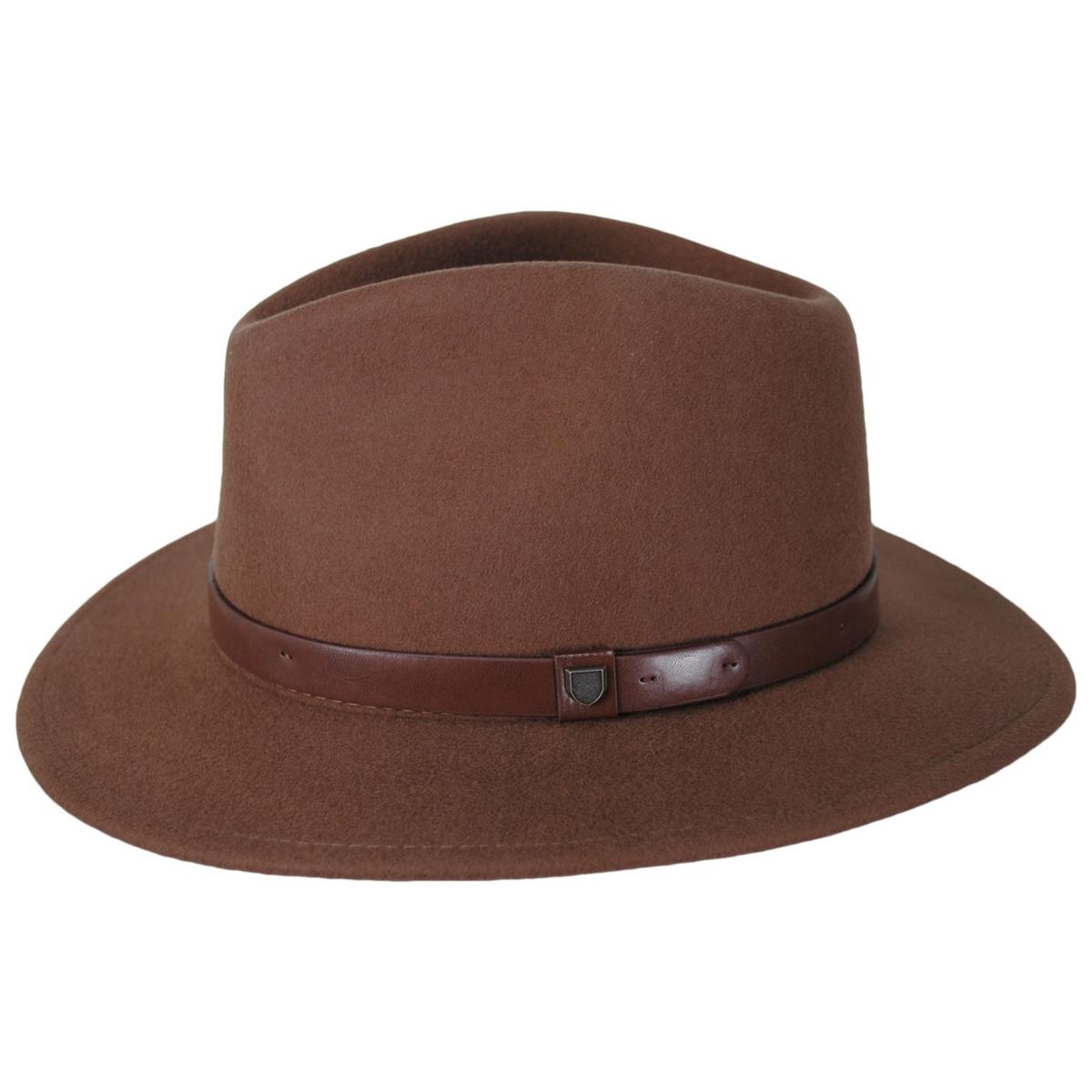 BRIXTON HATS | Messer Wool Felt Fedora Hat - Sepia | 123909SEP | profile | SEPIA