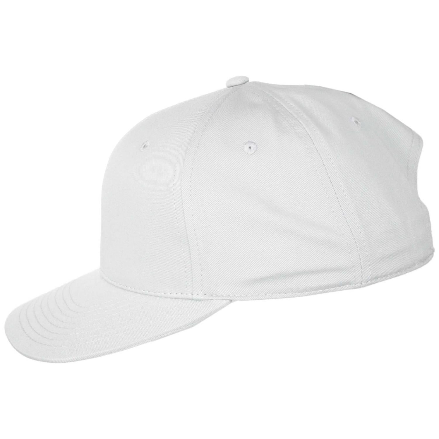 Dorfman Pacific | Mid Pro Cotton Flat Bill Snapback Baseball Cap | 200189 | profile | WHITE