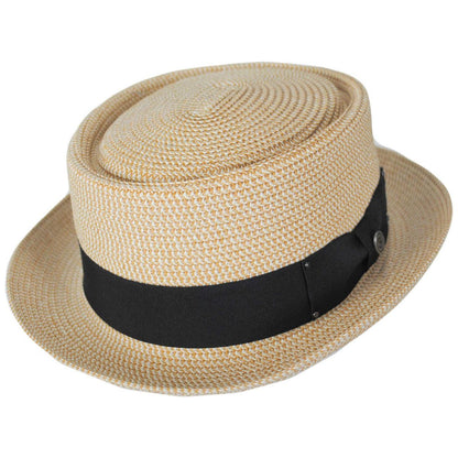 Jaxon Hats | Toyo Straw Braid Pork Pie Hat | 128501 | lead | TAN