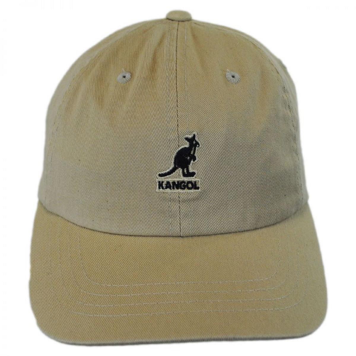 Kangol | Washed Cotton Strapback Baseball Cap Dad Hat | 201173 | front | KHAKI