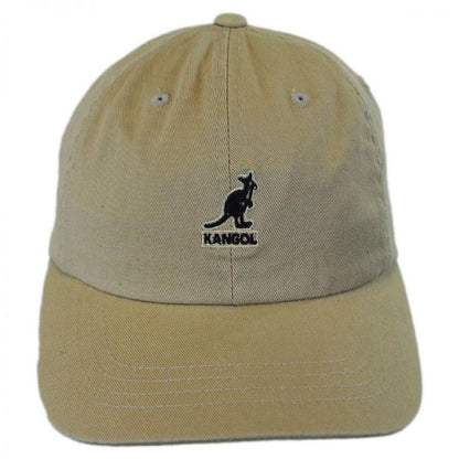 Kangol | Washed Cotton Strapback Baseball Cap Dad Hat | 201173 | front | KHAKI