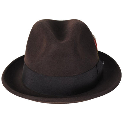 Wholesale Blues Crushable Wool Felt Trilby Fedora Hat B2B Pre-Pack