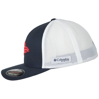 Columbia Sportswear | PFG Icon Cotton & Mesh Flexfit Fitted Baseball Cap | 400082 | profile | COLLEGIATE NAVY