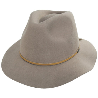 BRIXTON HATS | Wesley Wool Felt Floppy Fedora Hat - Dark Tan | 135610DT | lead | DARK TAN
