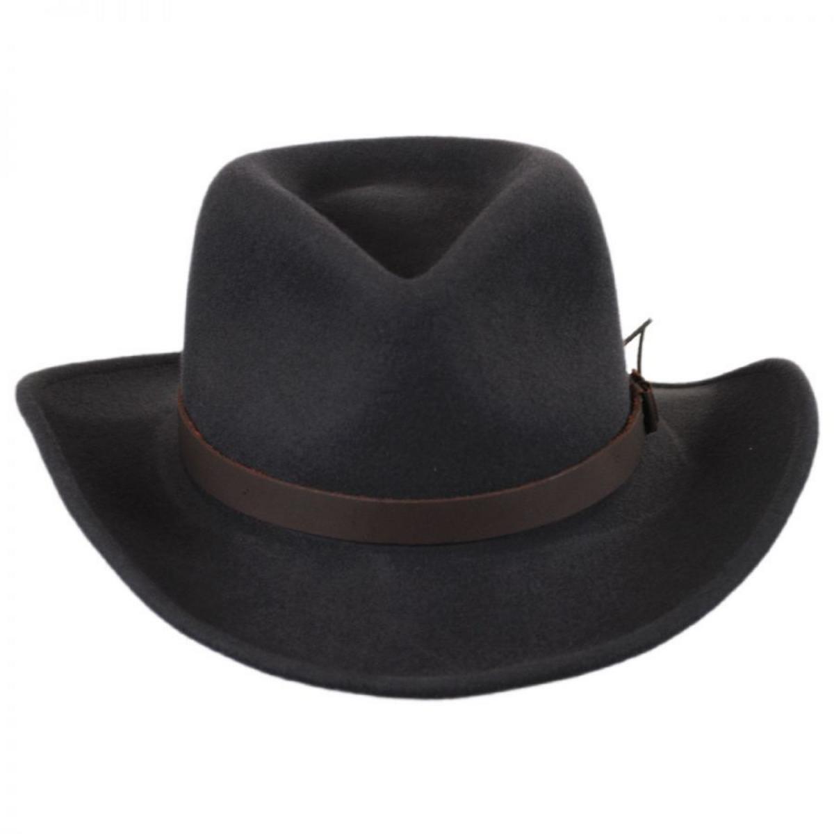 Bailey Western | Caliber Crushable Wool LiteFelt Western Hat | 130186 | front | BASALT