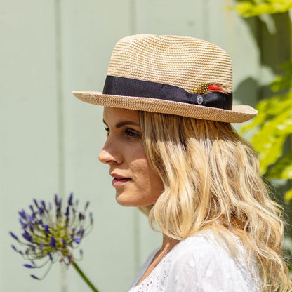 Jaxon Hats | Toyo Straw Braid Trilby Fedora Hat | 128500 | lsfone | TAN
