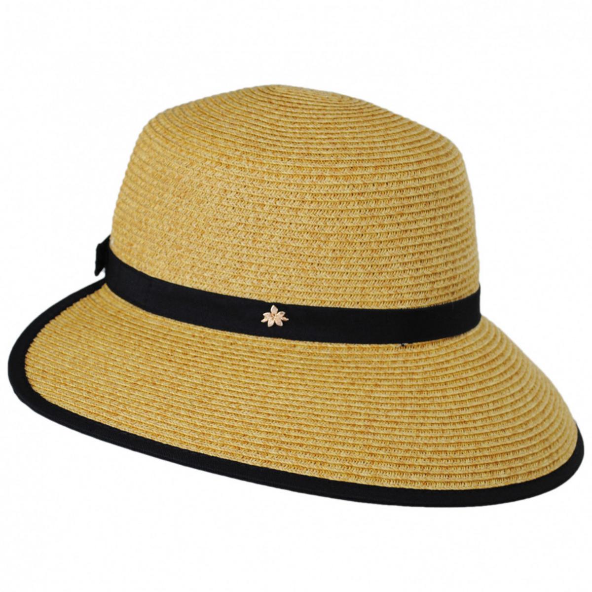 Cappelli | Toyo Straw Braid Facesaver Hat | 101201 | profile | NATURAL/BLACK