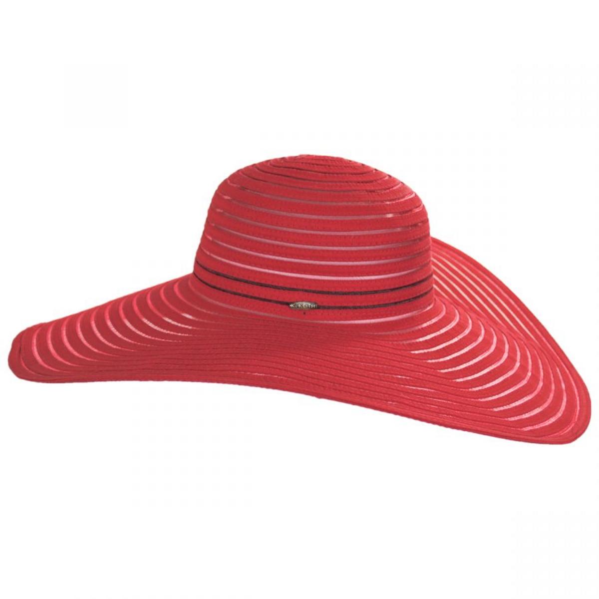 Karen Keith | Ribbon and Mesh Swinger Sun Hat | 102229 | profile | RED