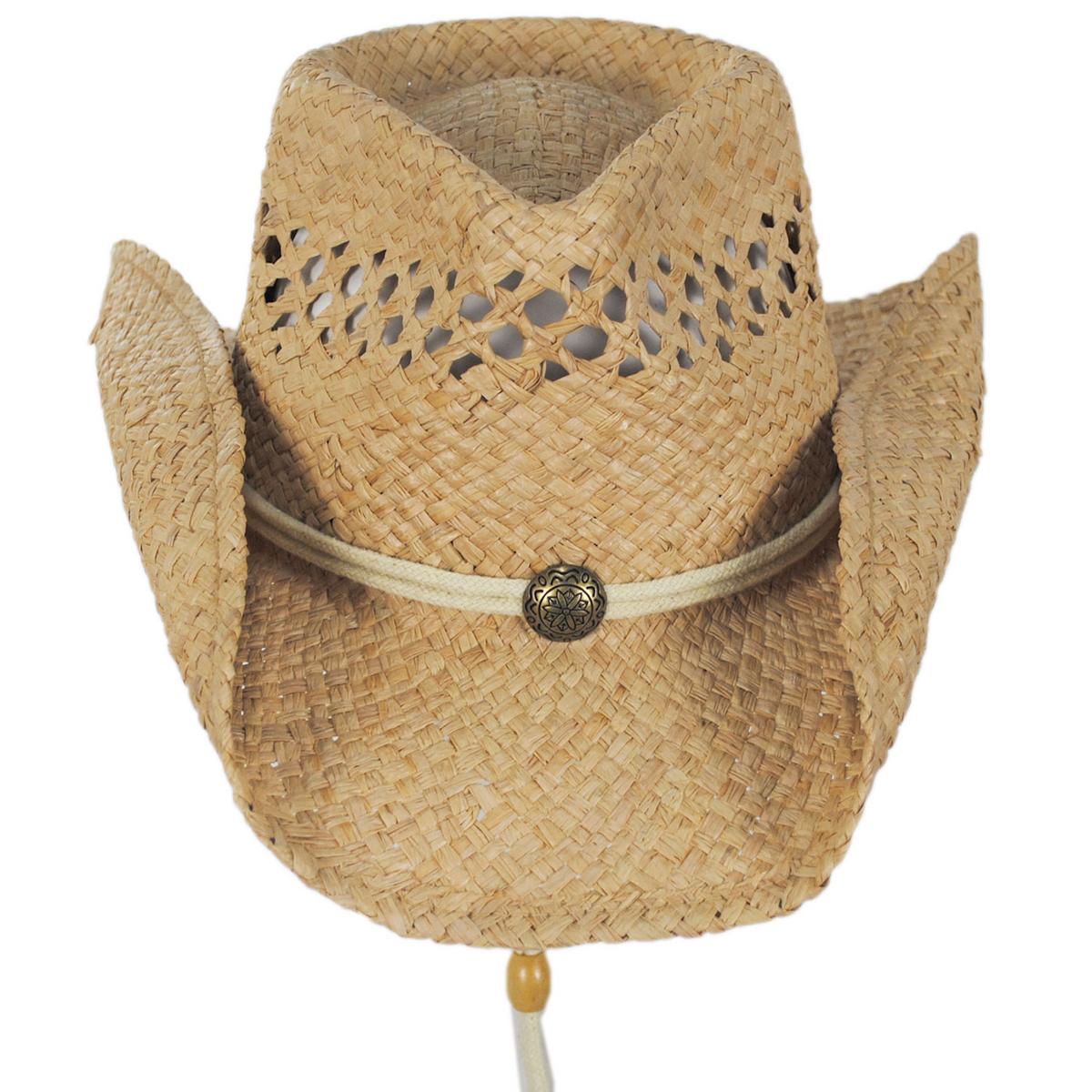Jaxon Hats | Maggie May Raffia Straw Western Hat | 126502 | front | NATURAL
