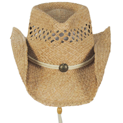 Jaxon Hats | Maggie May Raffia Straw Western Hat | 126502 | front | NATURAL