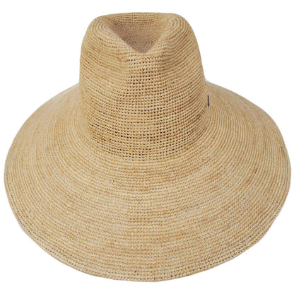 BRIXTON HATS | Helena Raffia Straw Fedora Hat | 104064 | front | TAN