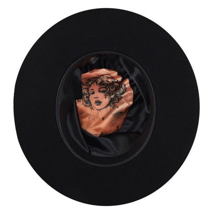 Bailey 1922 | Walsh Polished Wide Brim Wool Felt Pork Pie Hat | 130363 | under | BLACK