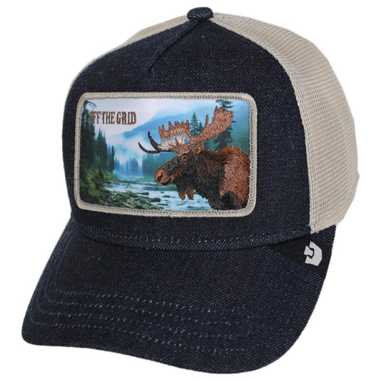 Goorin Bros | Staycation Denim Mesh Trucker Snapback Baseball Cap | 200745 | lead | GRAY DENIM