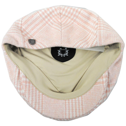 BRIXTON HATS | Hooligan Lightweight Houndstooth Plaid Ivy Cap | 161572 | under | SOFT PINK HOUNDSTOOTH