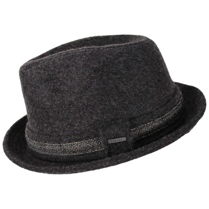 Dorfman Pacific | Oswald Wool Blend Fedora Hat | 140249 | profile | GREY
