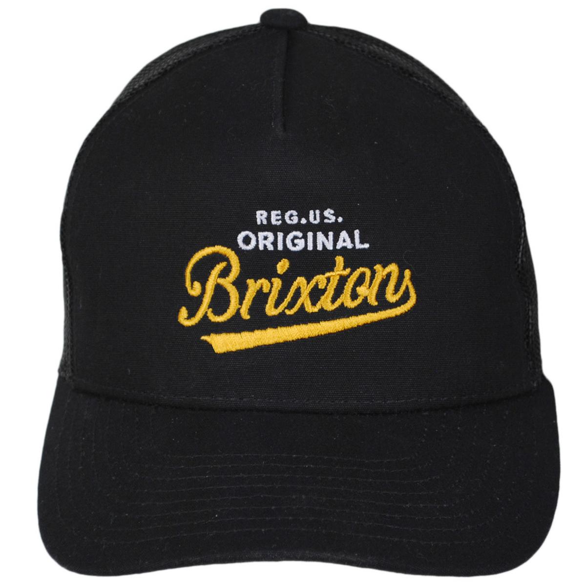 BRIXTON HATS | Postal C Netplus Mesh Trucker Snapback Baseball Cap | 201830 | front | BLACK/BLACK