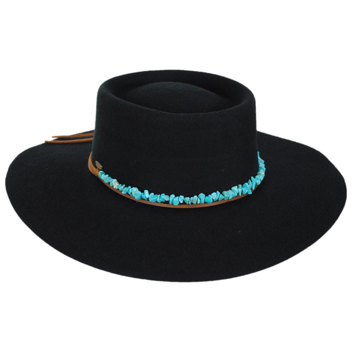 Scala | Lanna Wool Felt Gaucho Hat | 123445 | lead | BLACK