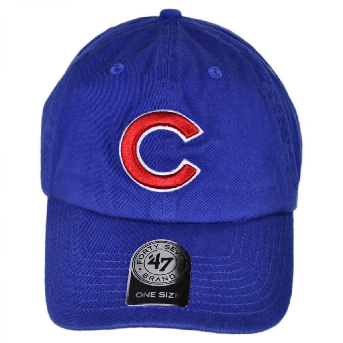 47 Brand | Chicago Cubs MLB Clean Up Strapback Baseball Cap Dad Hat | 203180 | front | ROYAL