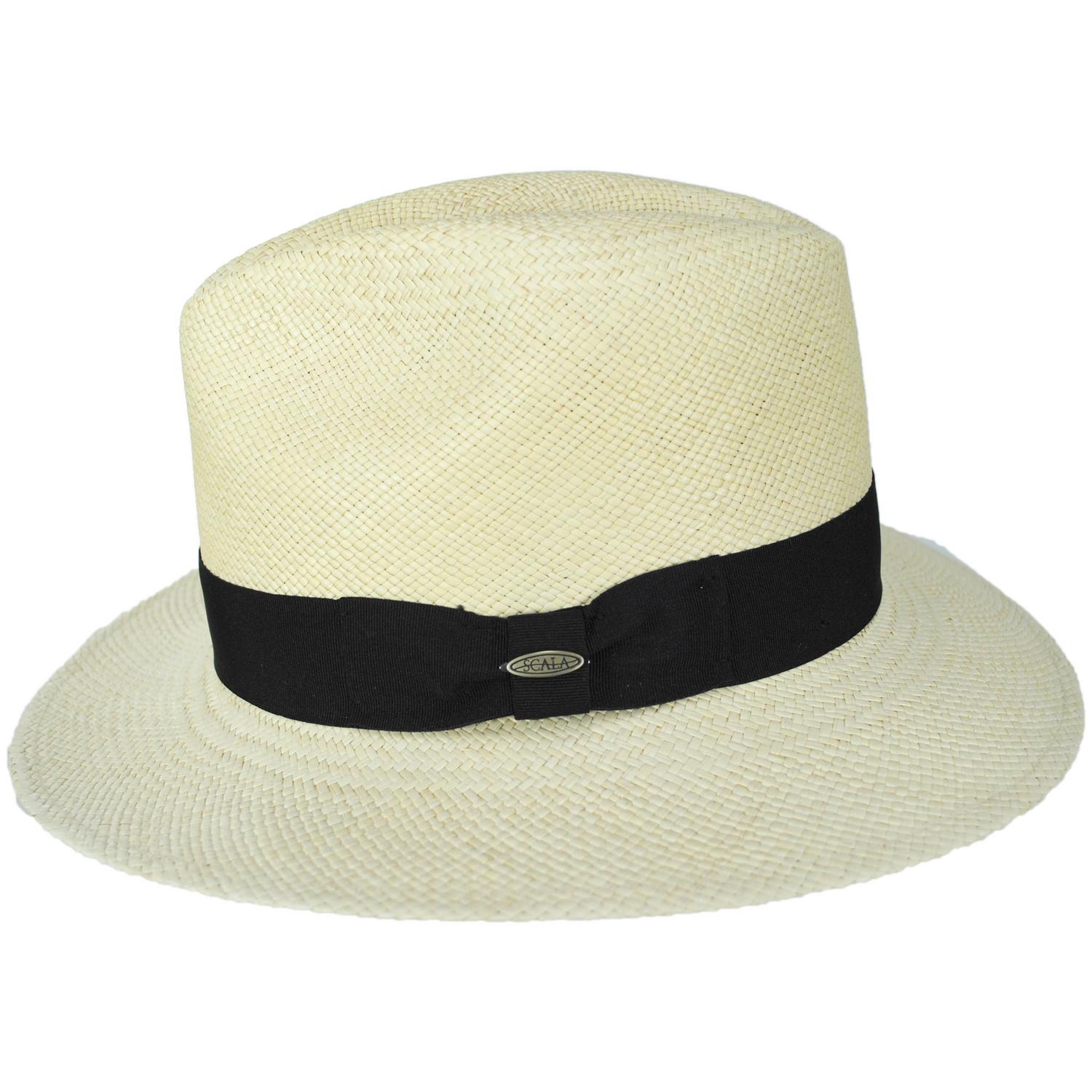 Scala | Panama Straw Safari Fedora Hat | 126123 | profile | NATURAL