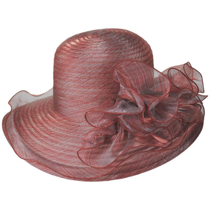 San Diego Hat Company | Organza Mesh Lampshade Dress Hat | 121050 | lead | RUST