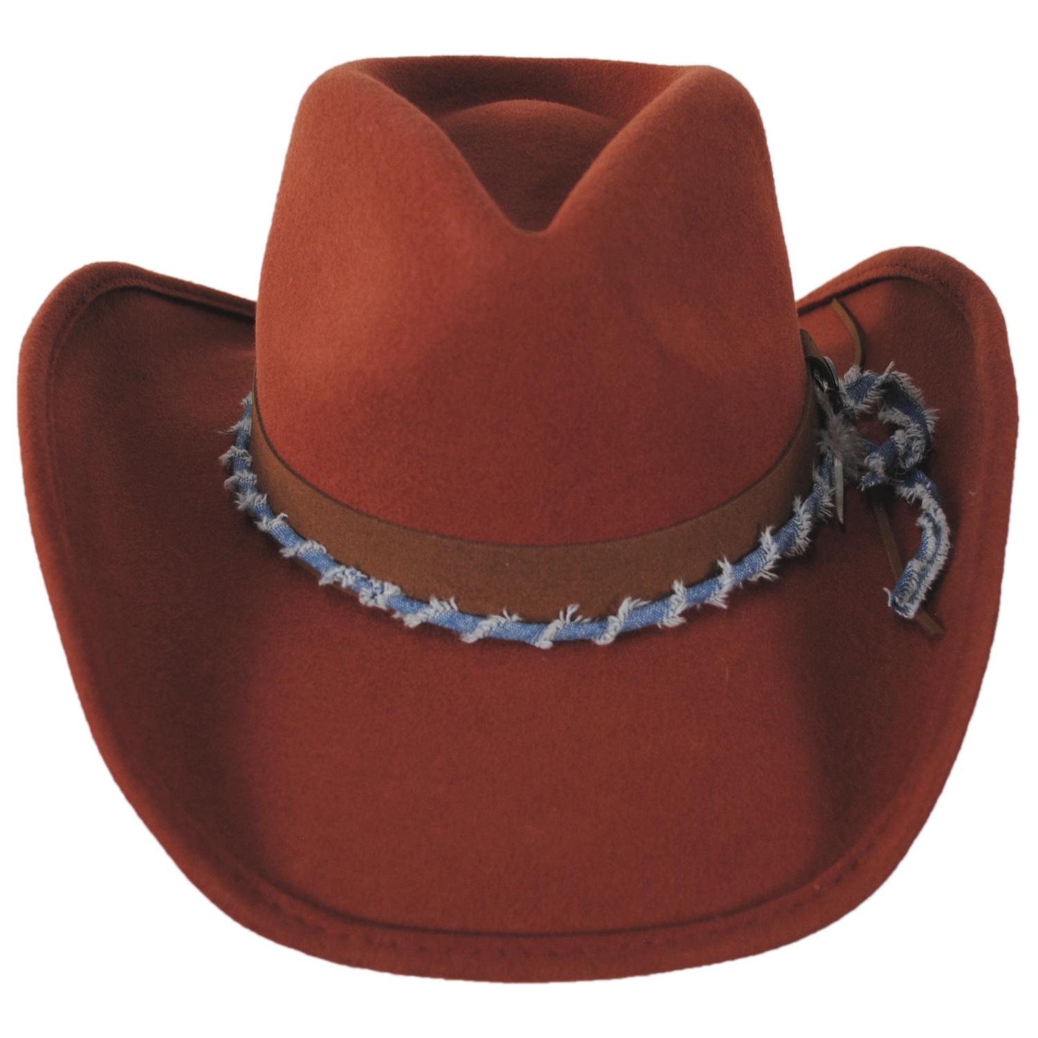 Scala | Devon Wool Felt Western Hat | 123458 | front | RUST