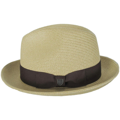 BRIXTON HATS | Horton CB Toyo Braid Fedora Hat | 128363 | profile | DARK TAN/LIGHT BROWN