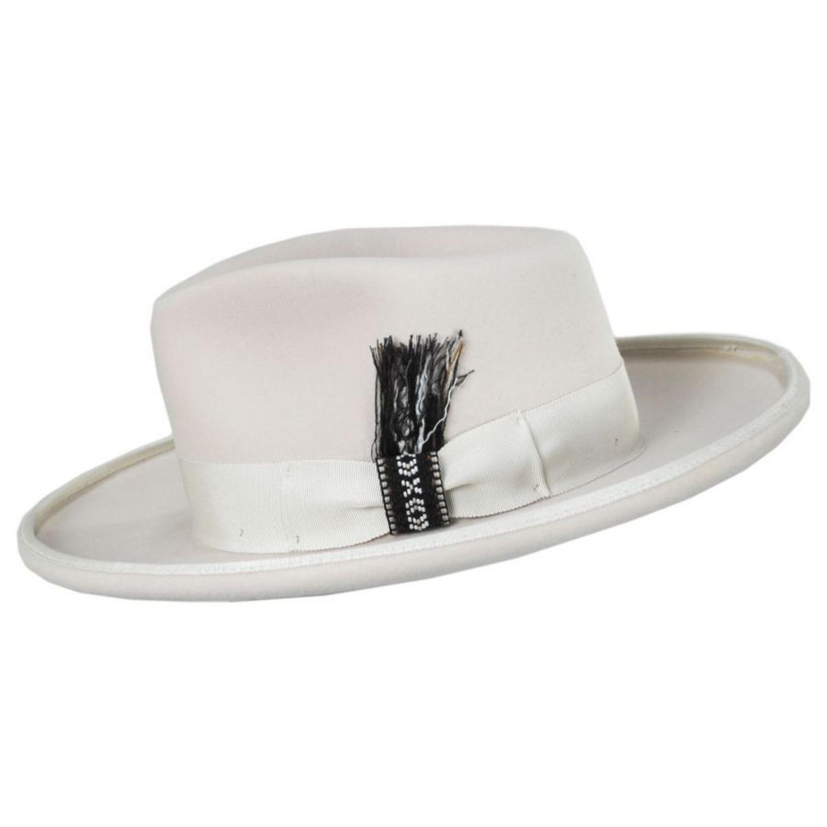Renegade | Cote Pencil Curl Brim Wool Felt Fedora Hat | 130384 | profile | BEIGE