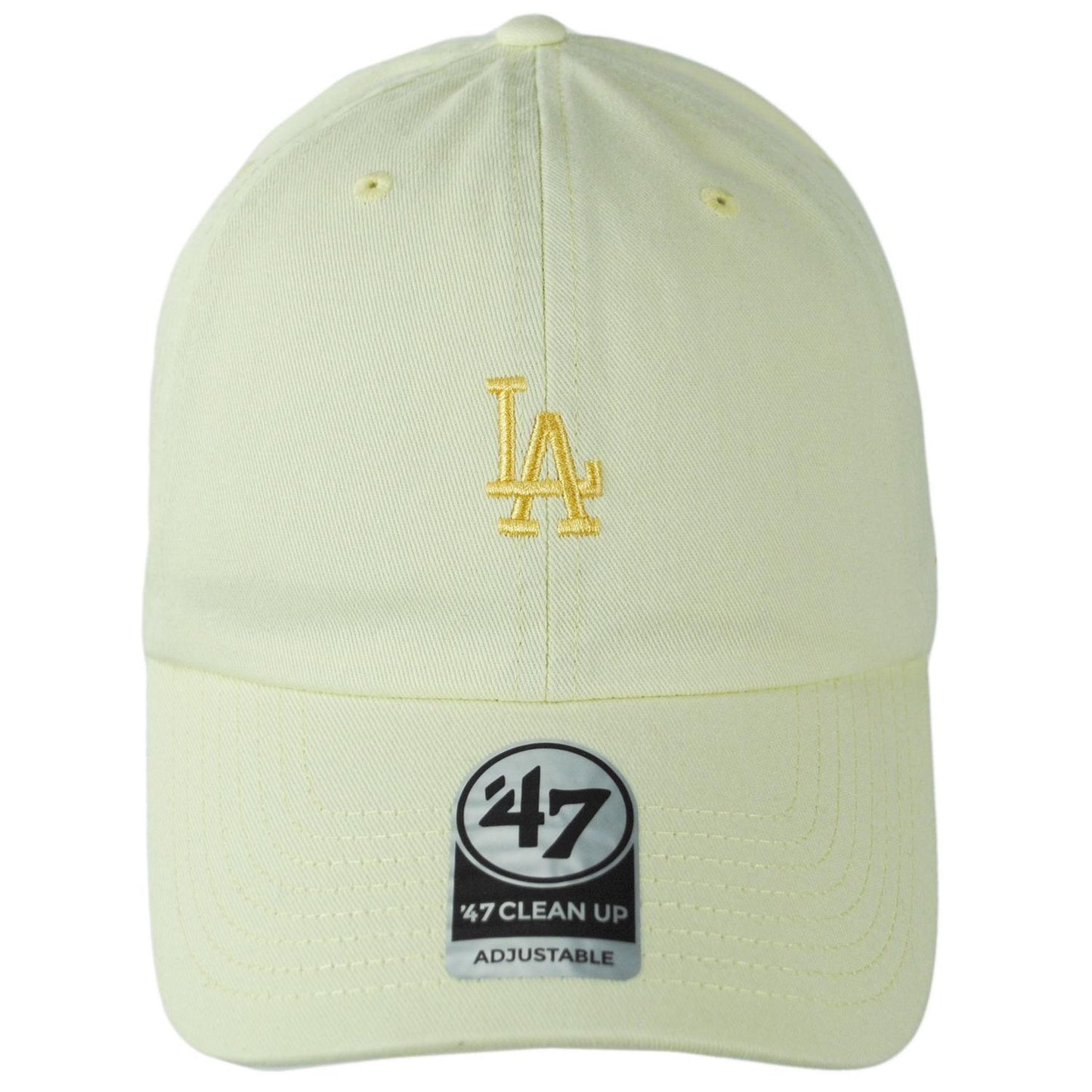 47 Brand | Los Angeles Dodgers MLB Tonal Base Runner Clean Up Strapback Baseball Cap Dad Hat | 203057 | front | DIGITAL YELLOW