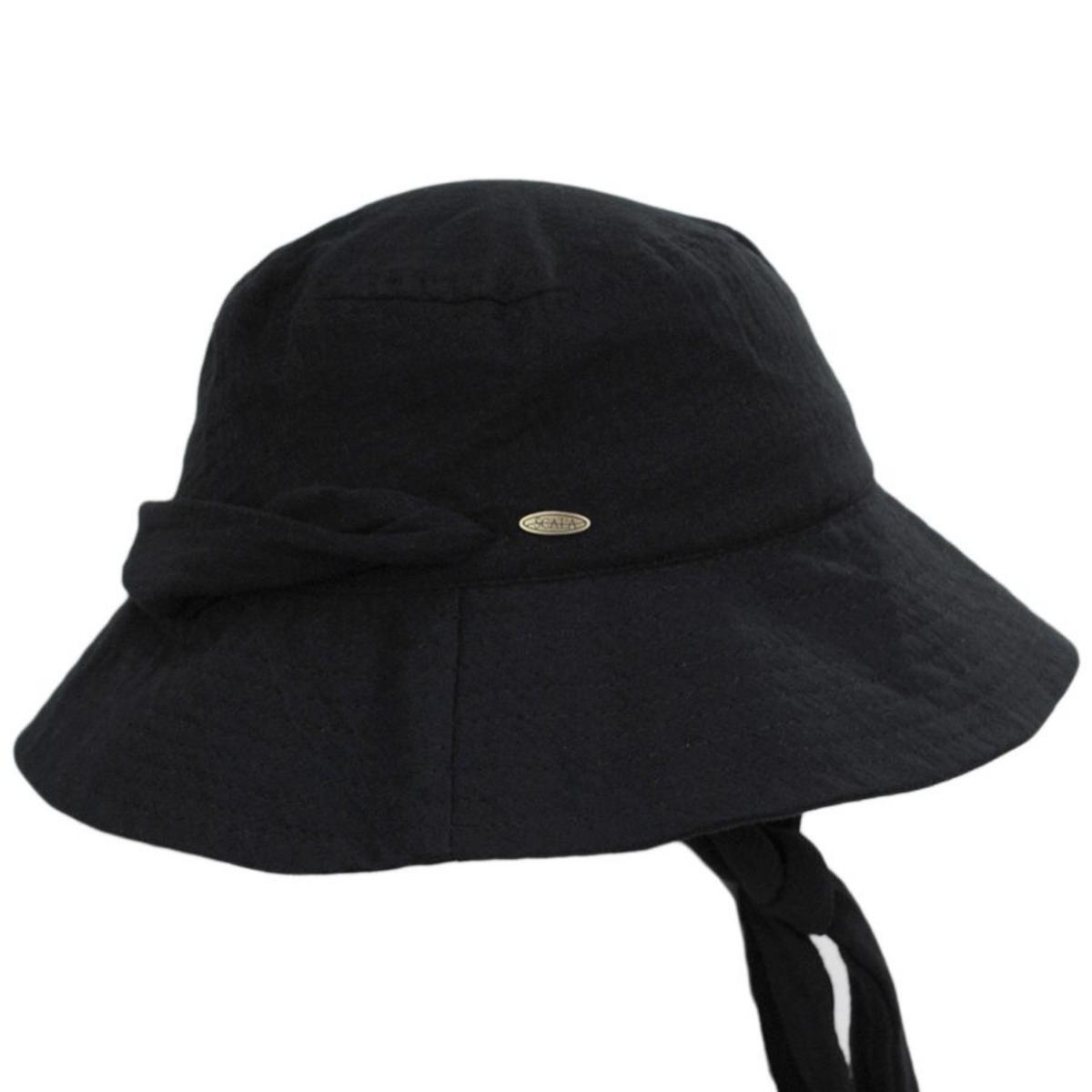 Scala | Bernadette Cotton Bucket Hat | 106438 | profile | BLACK