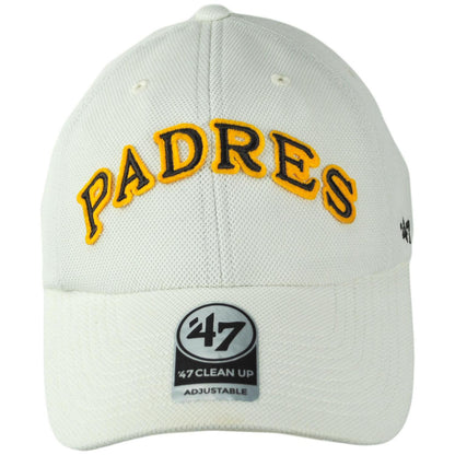 47 Brand | San Diego Padres MLB Cooperstown Golden Age Clean Up Strapback Baseball Cap Dad Hat | 204419 | front | SANDSTONE