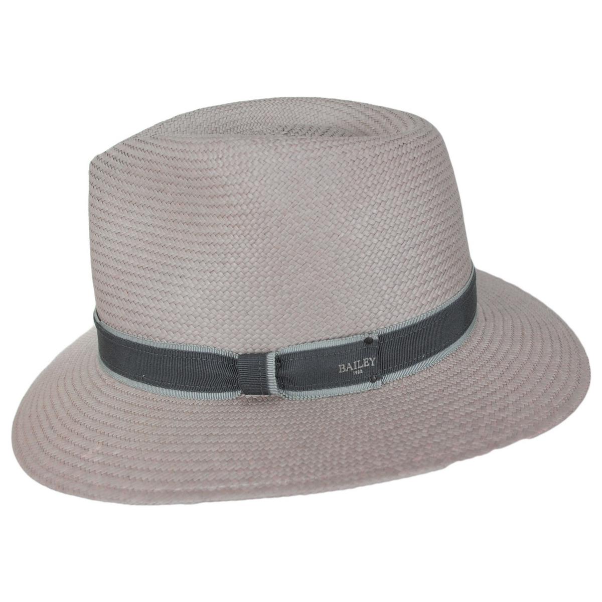 Bailey 1922 | Brooks Panama Straw Fedora Hat | 127815 | profile | FLINT GREY