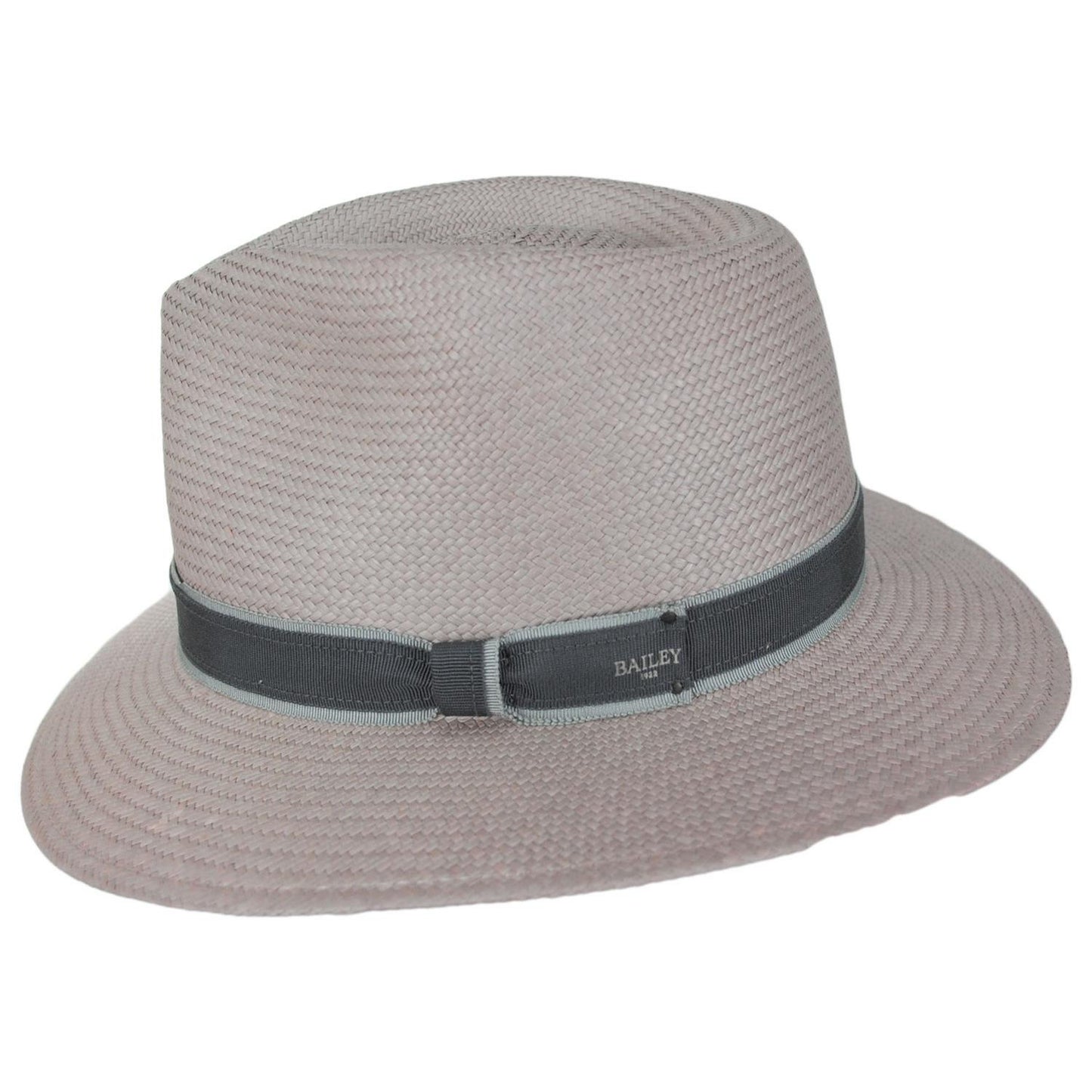 Bailey 1922 | Brooks Panama Straw Fedora Hat - Spring Colors | 127815SS | profile | FLINT GREY