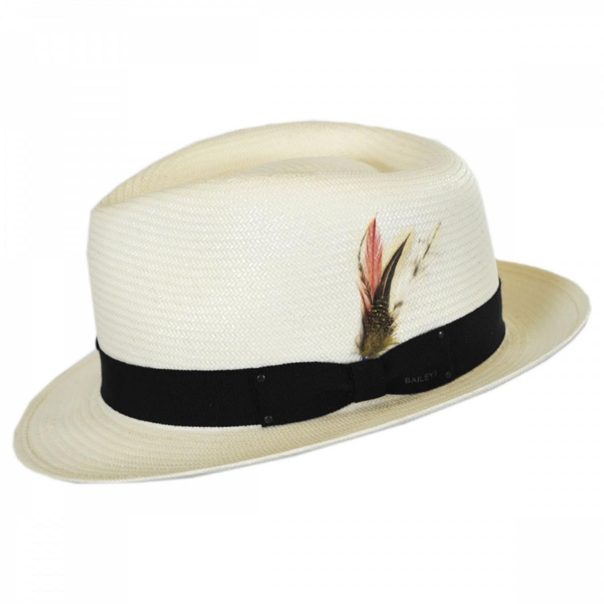 Bailey 1922 | Guthrie Shantung Straw Fedora Hat | 127840 | profile | NATURAL/BLACK