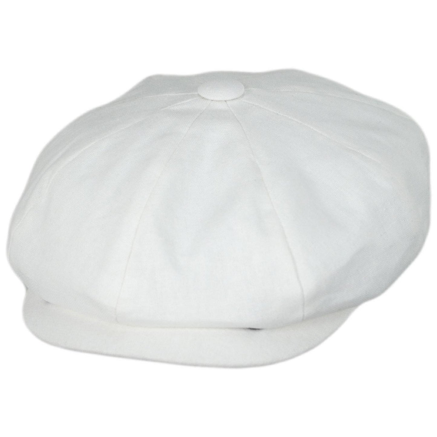 Jaxon Hats | Linen and Cotton Newsboy Cap | 167774 | lead | WHITE