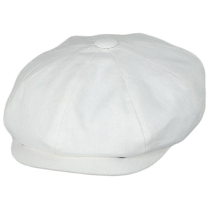 Jaxon Hats | Linen and Cotton Newsboy Cap | 167774 | lead | WHITE