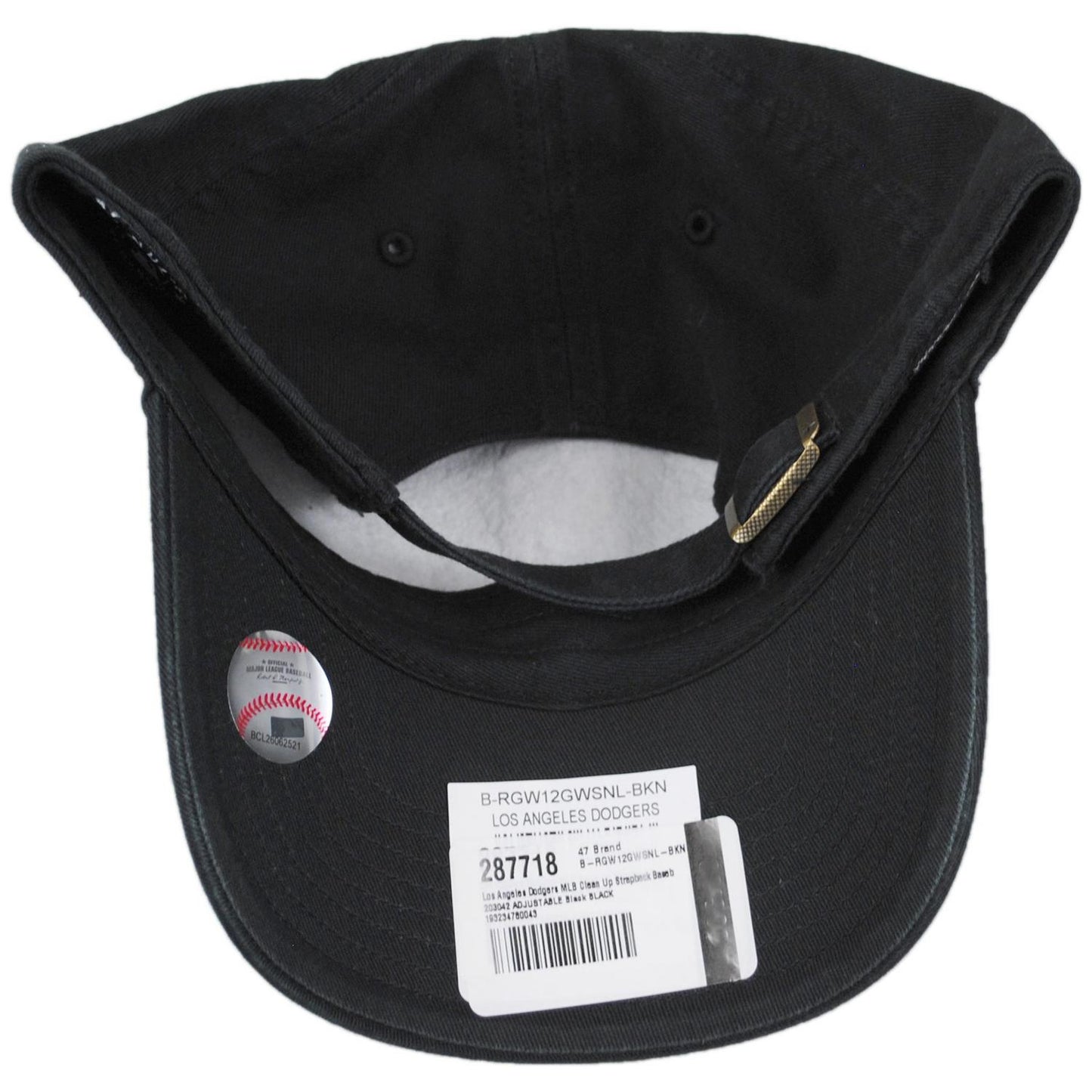 47 Brand | Los Angeles Dodgers MLB Clean Up Strapback Baseball Cap Dad Hat | 203042 | under | BLACK