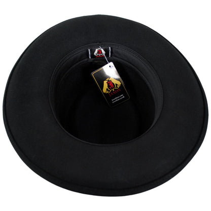 Jaxon Hats | Crushable Wool Felt Gambler Hat | 132003 | under | BLACK