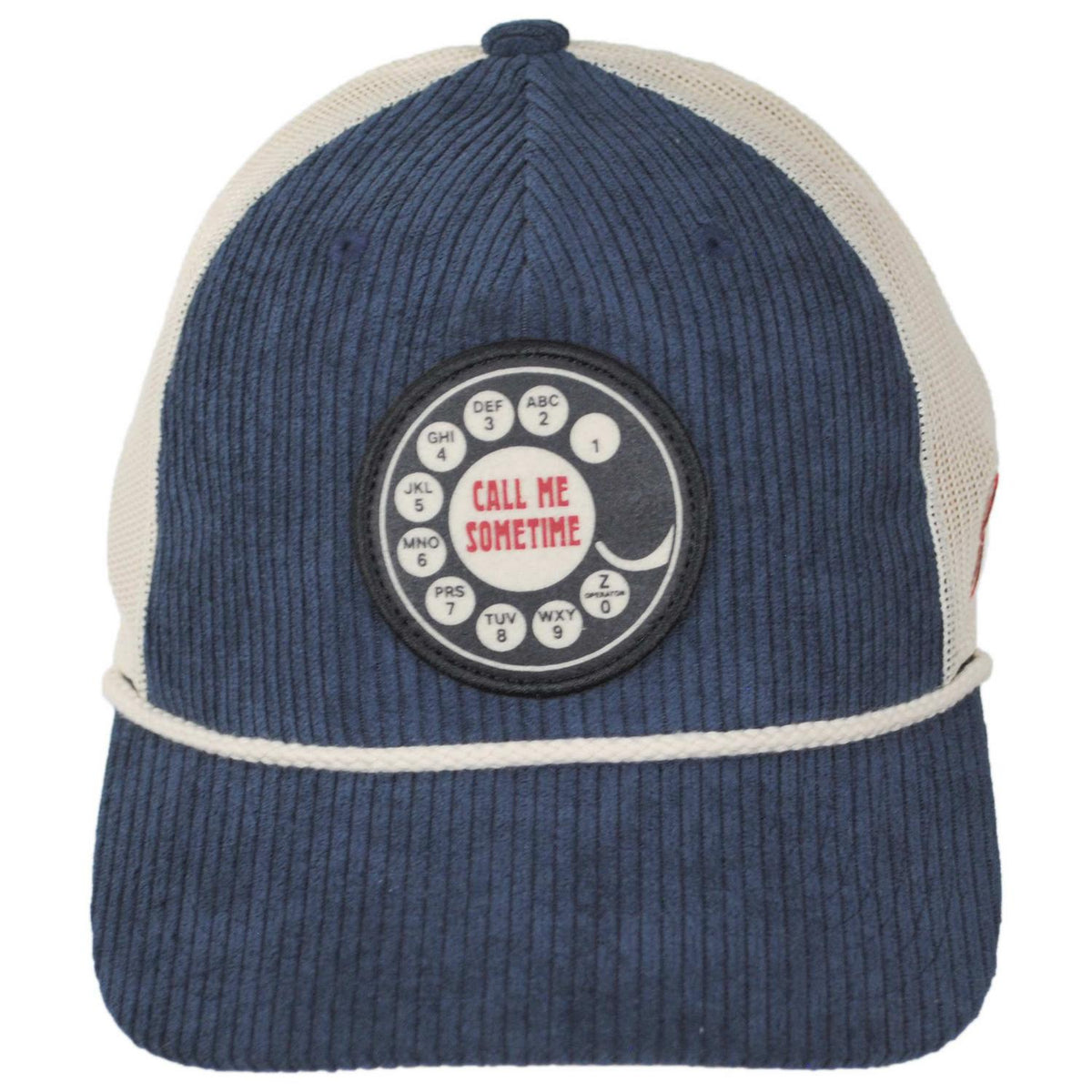 BRIXTON HATS | Call Me Sometime Mesh Trucker Snapback Baseball Cap | 201699 | front | WASHED NAVY CORD