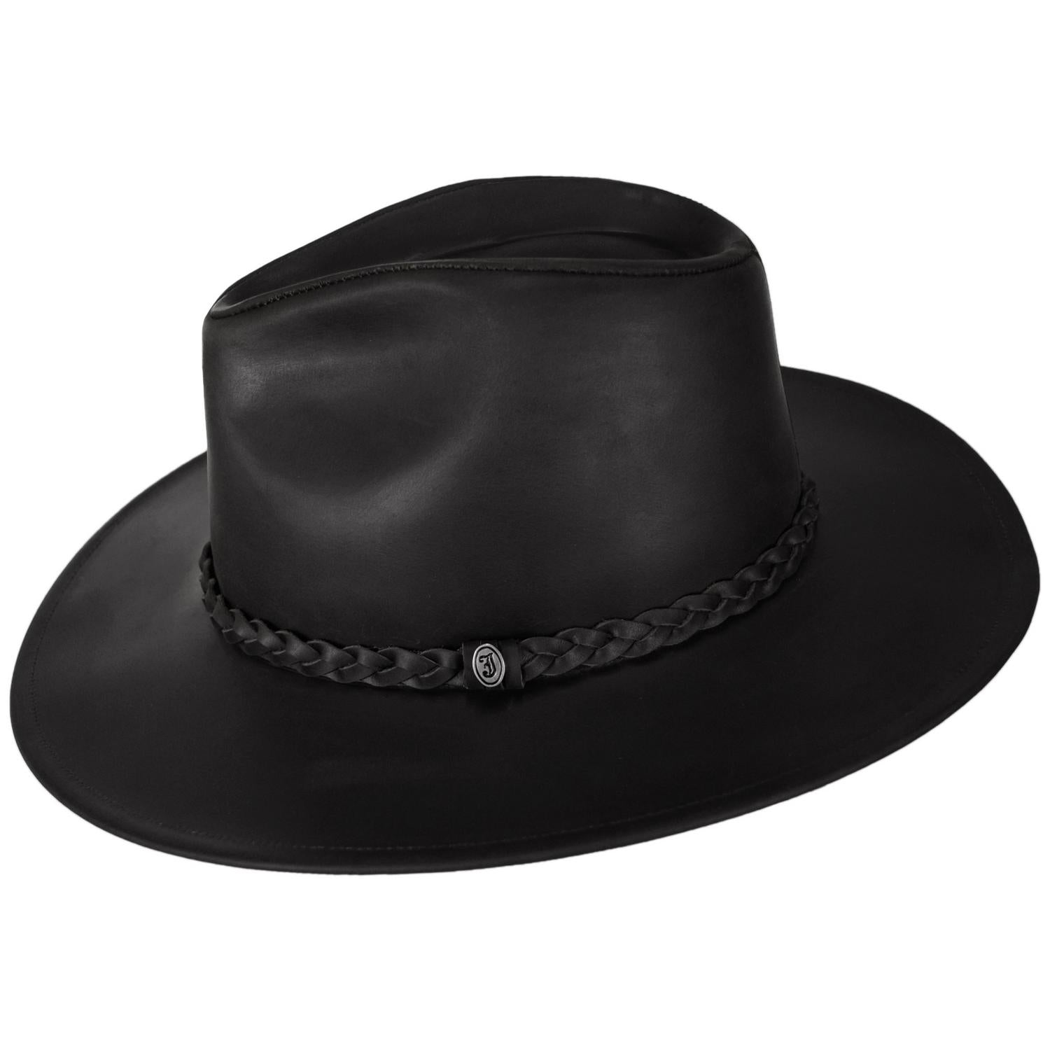 Jaxon Hats | Buffalo Leather Western Hat | 147201 | profile | BLACK
