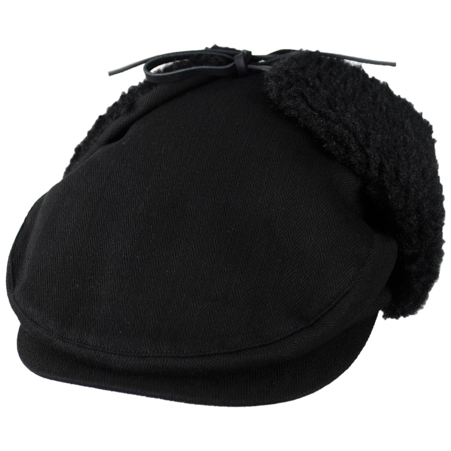 BRIXTON HATS | Barrel Cotton Earflap Ivy Cap | 161556 | lead | BLACK/BLACK