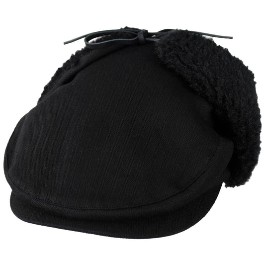 BRIXTON HATS | Barrel Cotton Earflap Ivy Cap | 161556 | lead | BLACK/BLACK