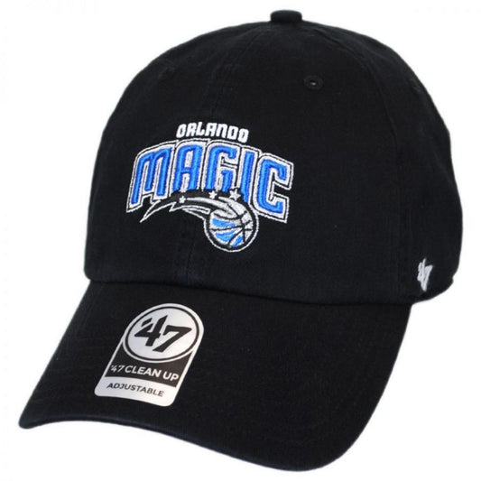 47 Brand | Orlando Magic NBA Clean Up Strapback Baseball Cap Dad Hat | 204160 | lead | BLACK