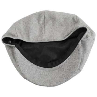 Jaxon Hats | Tecolote Herringbone Wool Blend Newsboy Cap | 167581 | under | SILVER